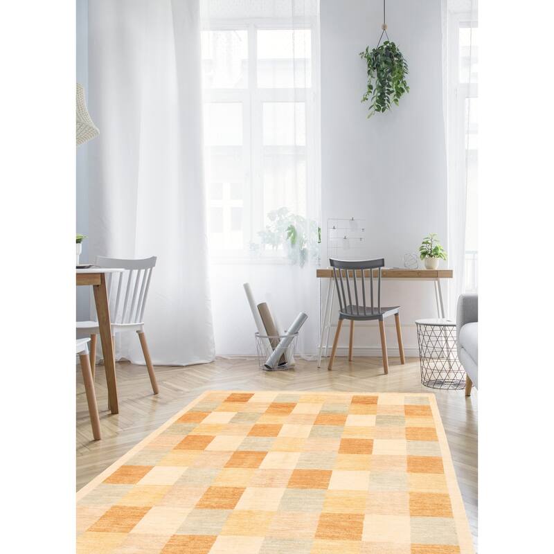 ECARPETGALLERY Hand-knotted Finest Peshawar Ziegler Ivory Wool Rug - 6'6 x 8'4