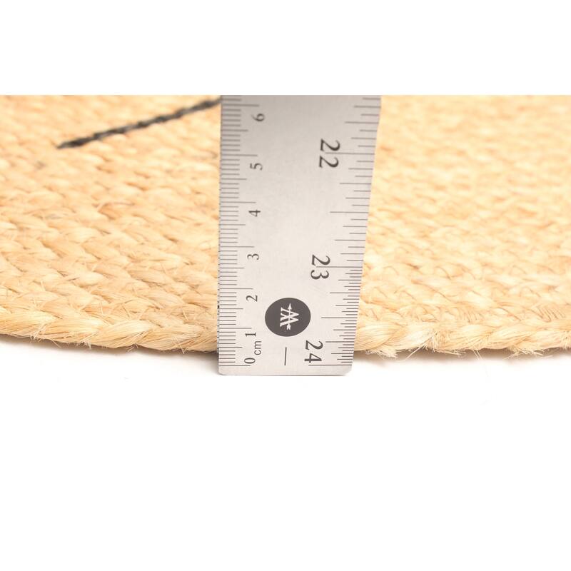 ECARPETGALLERY Braided Weave Palas Denizli Tan Jute Rug - 3'0 x 3'0