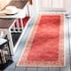 SAFAVIEH Courtyard Laurene Waterproof Patio Backyard Rug - 2'3" x 6'7" Runner - Red/Natural