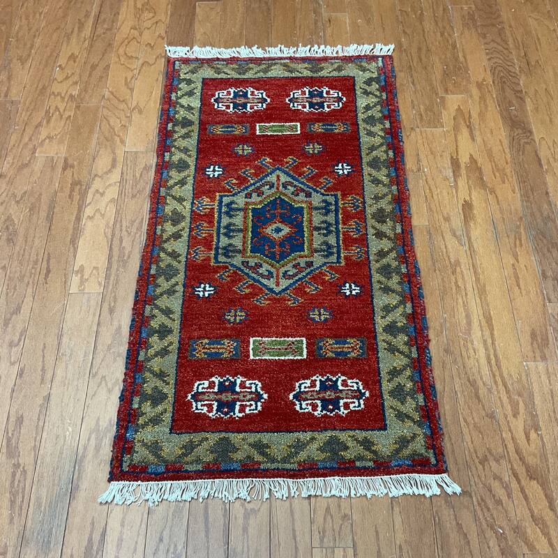 HERAT ORIENTAL Handmade Kazak Wool Rug - 2'2" x 3'11"
