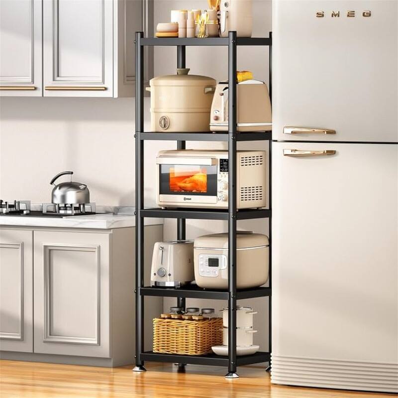 Storage Shelves with Rolling Wheels - 12.4"D x 17"W x 59"H