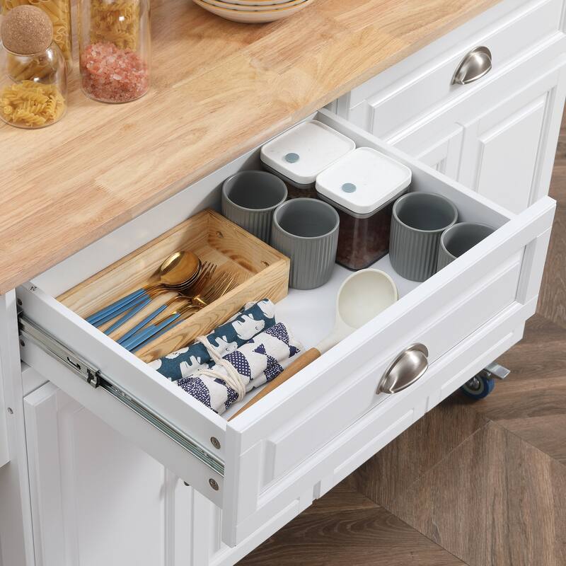 Rolling Kitchen Island On Wheels(no include stool)