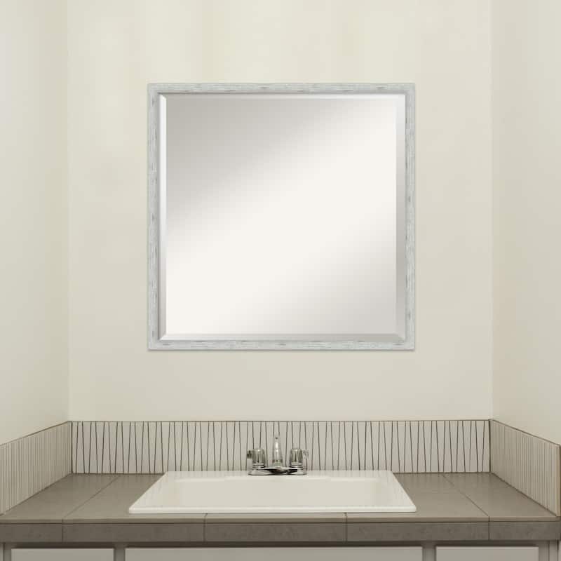 Imprint Beveled Wood Framed Bathroom Vanity Wall Mirror