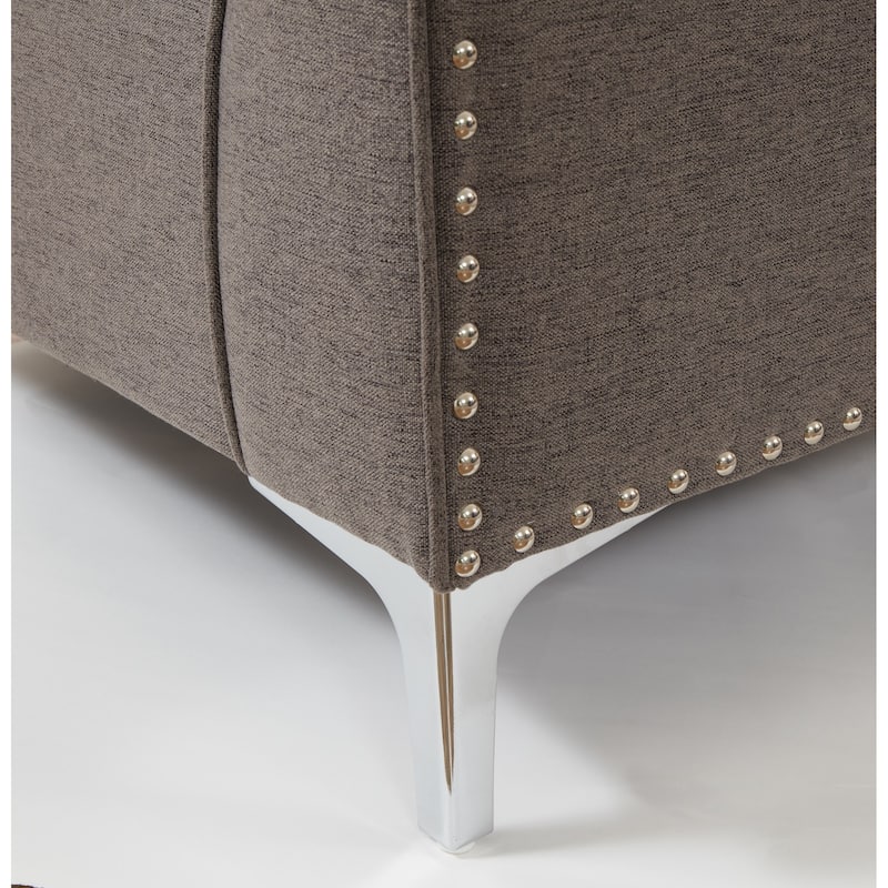 105.9" Flexible Combination Fabric Nailhead Trim Sectional Sofa