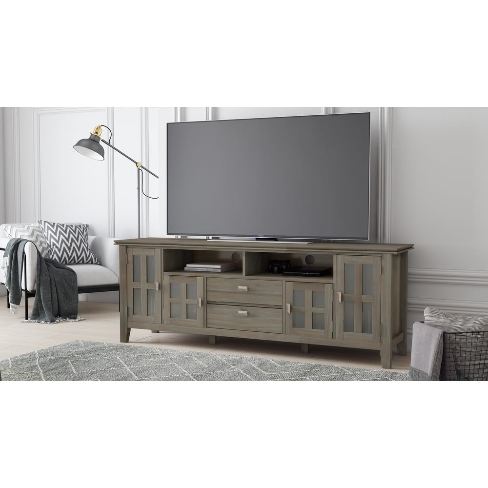 WYNDENHALL Stratford SOLID WOOD 72" Wide TV Media Stand For TVs up to 80"