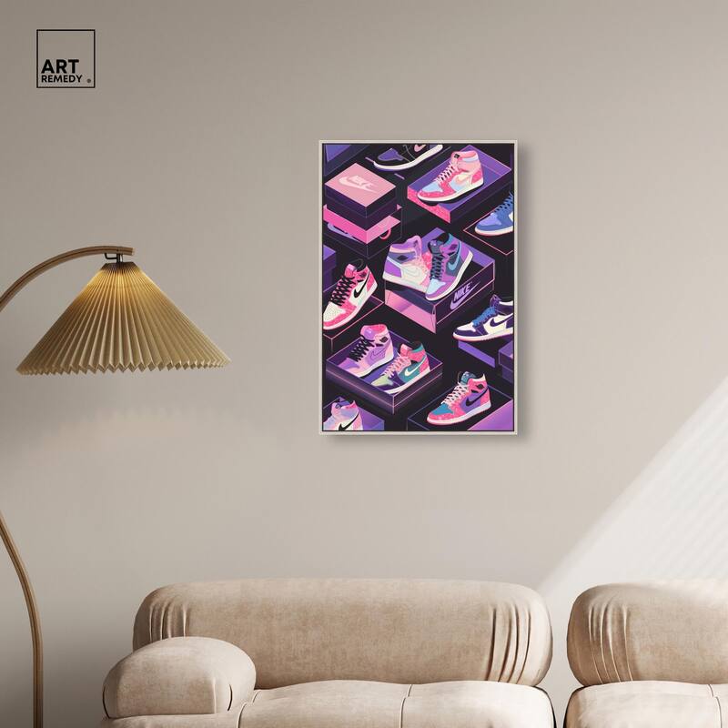 Neon Pastels Sneakers Canvas by Art Remedy