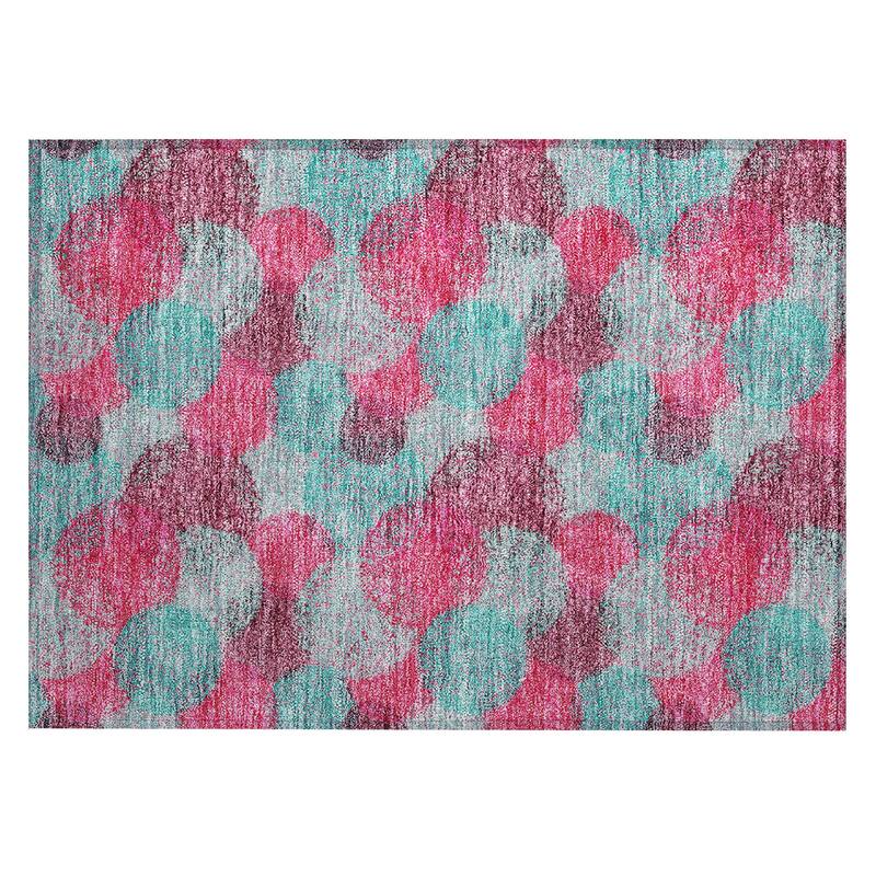 Machine Washable Indoor/ Outdoor Boho Sphere Chantille Rug
