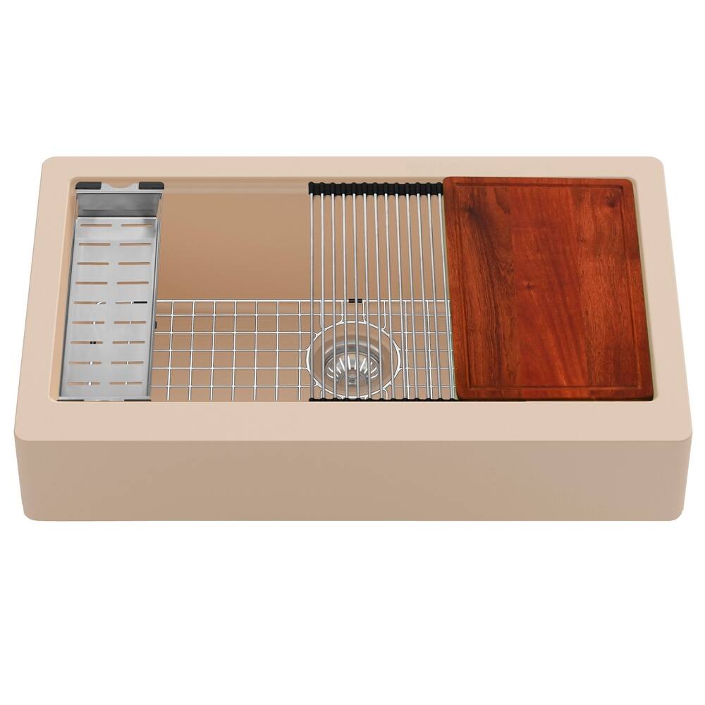 Karran USA QARWS-740 Quartz QARWS Series 34" Farmhouse Single Basin