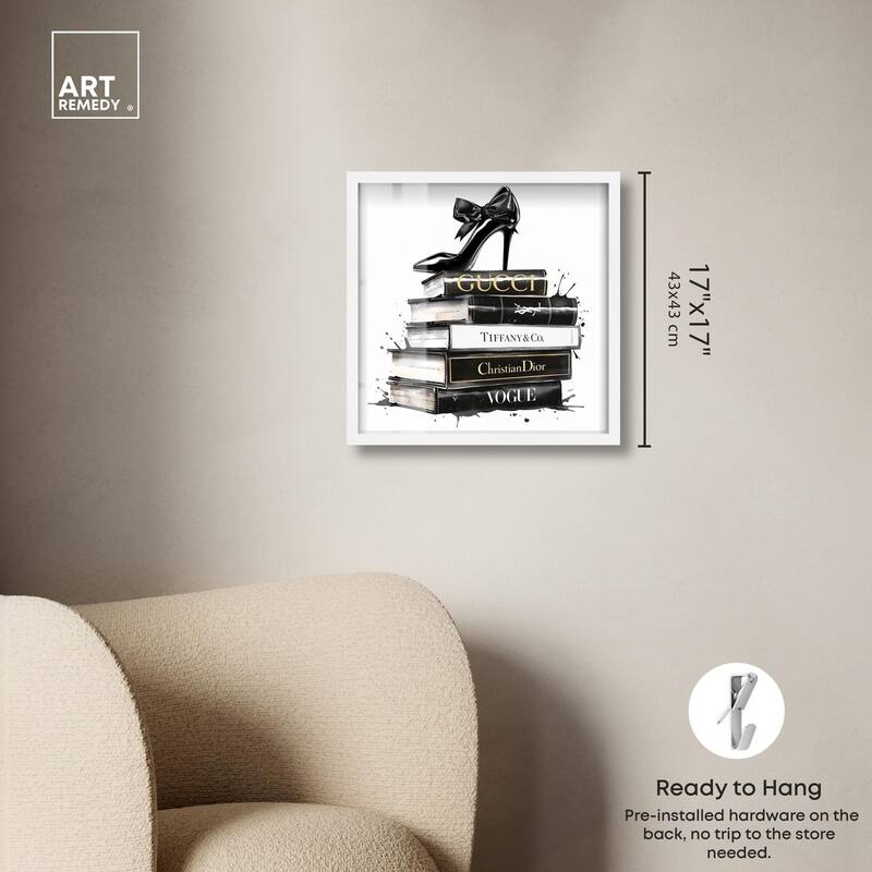 Inky Book Stack Shadowbox by Art Remedy