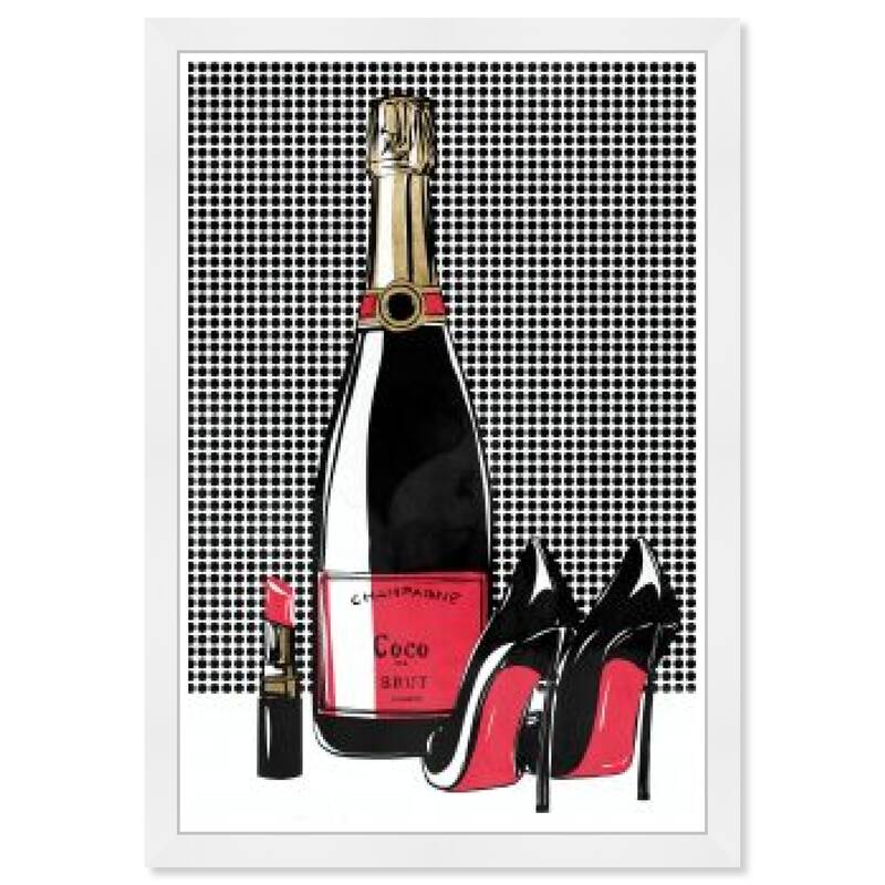 Wynwood Studio Prints Fashion and Glam Red and Black Champagne Red and Modern & Contemporary Wall Art Canvas Print