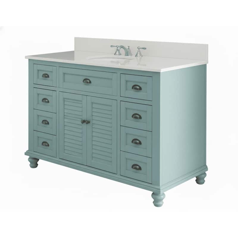 49" Glennville Bathroom Sink Vanity w/ Matching BS - Blue