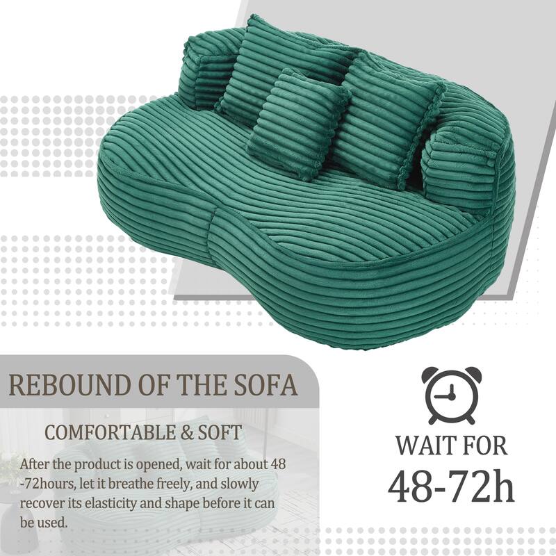 Roomfitters High Back Bean Bag Chair, Soft Lazy Sofa Lounger for Adults and Teens, Indoor and Outdoor Floor Couch