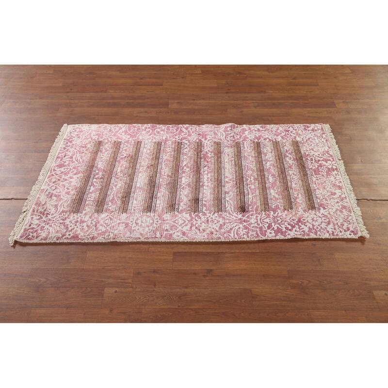 Abstract Modern Oriental Accent Rug Handmade Wool Carpet - 2'9"x 4'8"