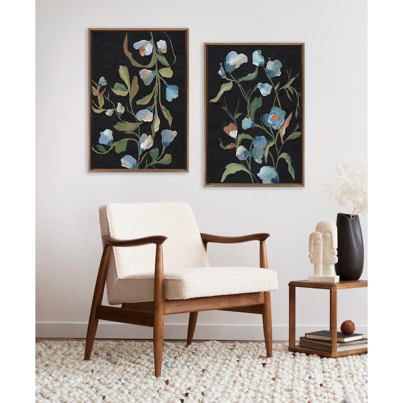 Sylvie Beaded Foliage I and III Framed Canvas Set by Nikita Jariwala