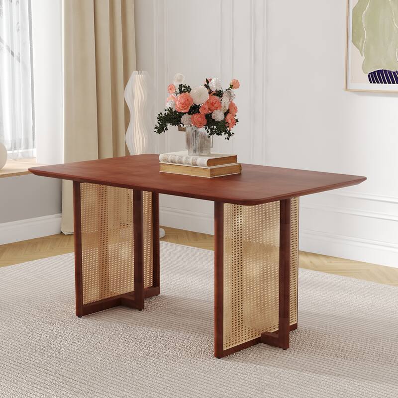 59"L Wood Dining Table