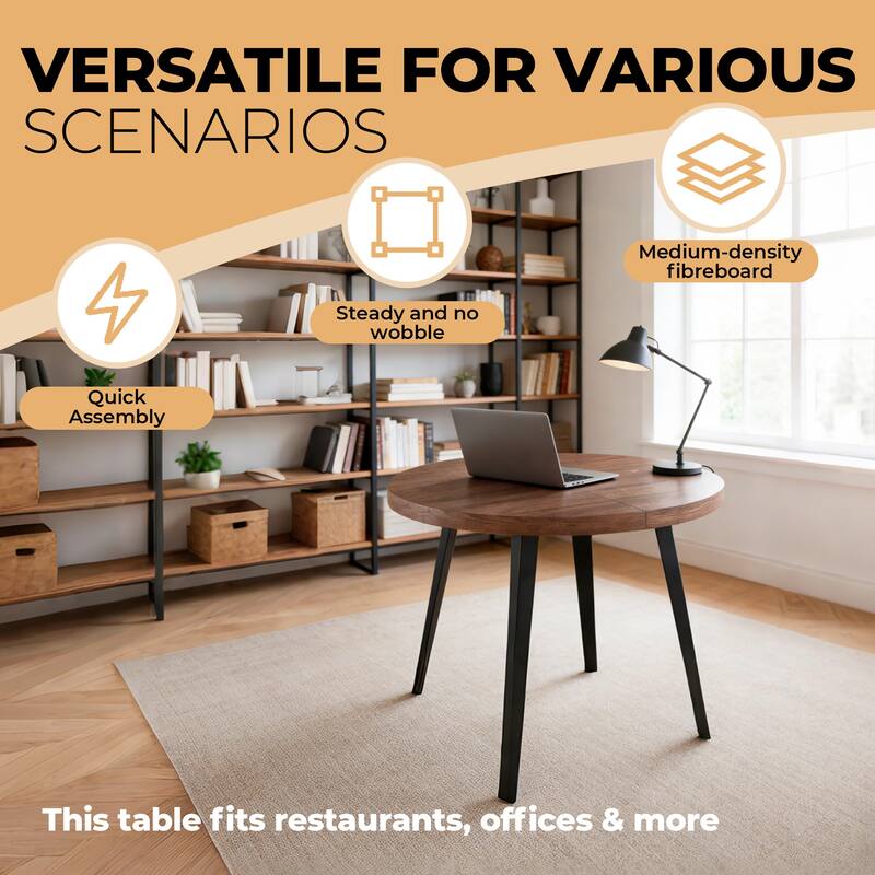 Modern Extensible Oval Dining Table 4-6 Person, Kitchen Table with MDF Top & Metal Legs for Dining Room, Living Room