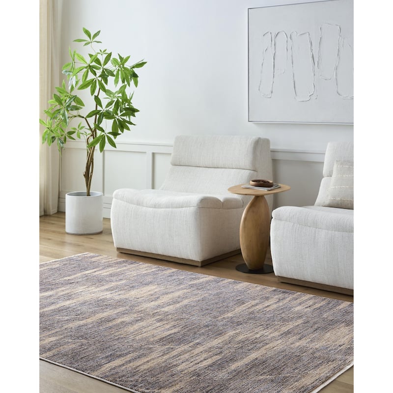 Livabliss Casual Usonia Abstract Area Rug - 7'10" x 10' - Gray/Brown