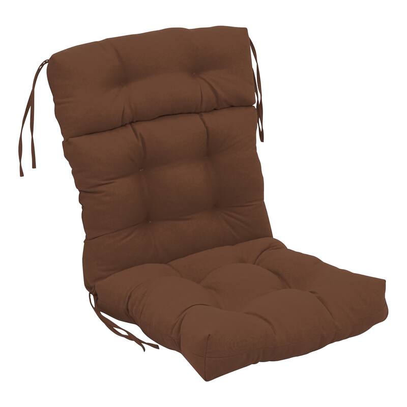 Multi-Section Tufted Twill Seat/Back Chair Cushion (Multiple Sizes) - 22 x 45 - Chocolate