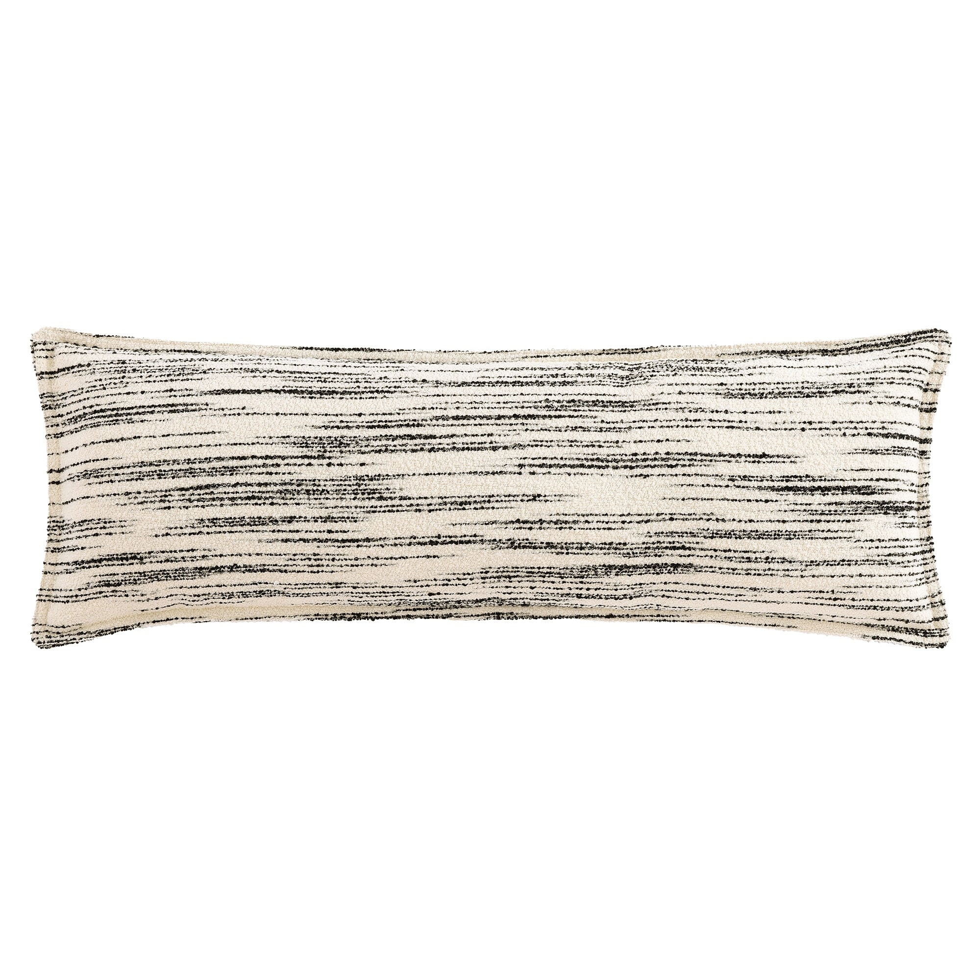 HiEnd Accents Cosmo Ivory/Black Bouclé Stripes Modern Contemporary 14x42 inch Long Lumbar Pillow