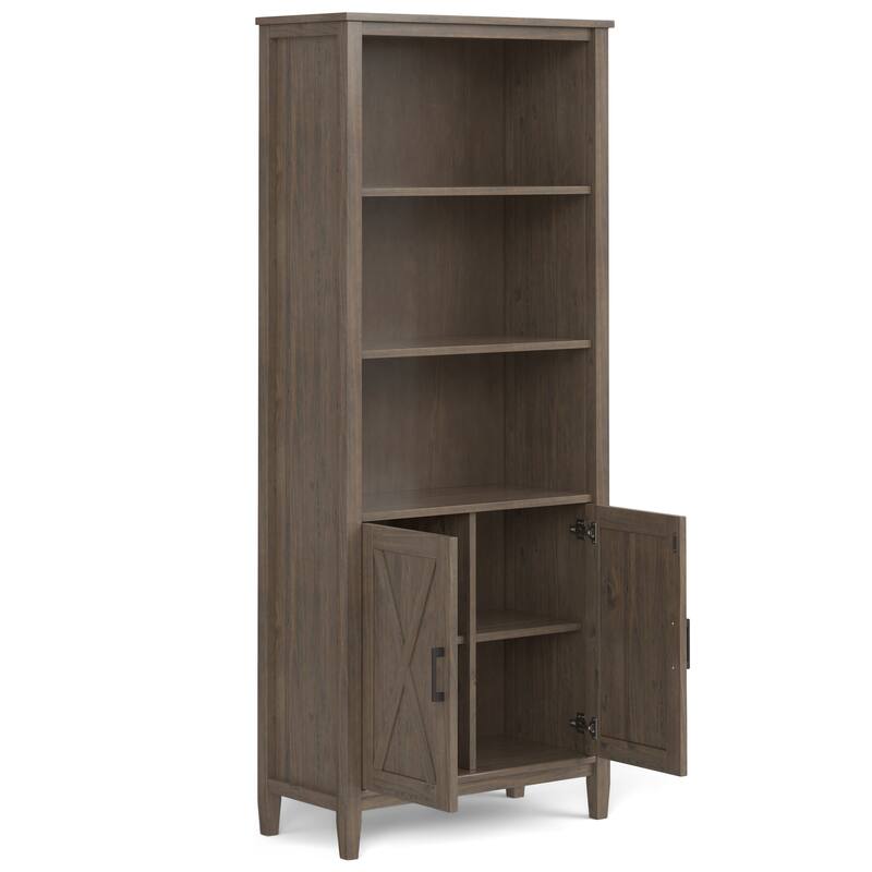 WYNDENHALL Cantina SOLID WOOD 72 inch x 30 inch Transitional Bookcase in Smoky Brown - 14" d x 30" w x 72" h