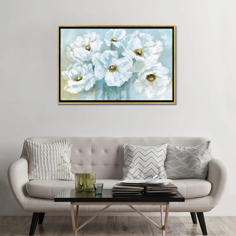 iCanvas "White Poppy Bouquet" by Nan Framed