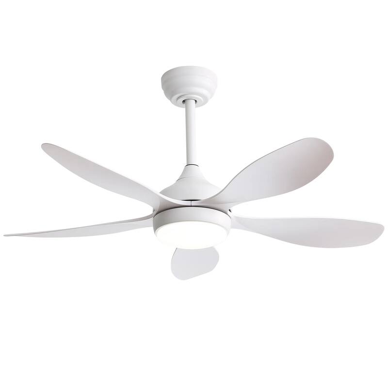 42" Integrated LED Indoor/Outdoor White Ceiling Fan with Light Kit and Remote Included - White - Remote