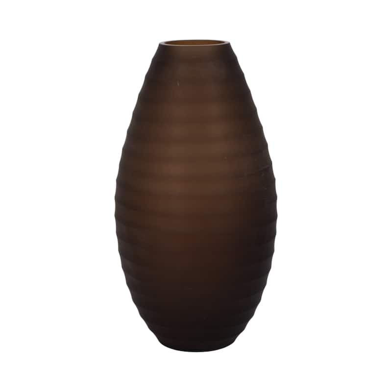 Sagebrook Home Glass Champagne Cylinder Ridged Urn Vase