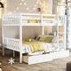preview thumbnail 2 of 20, Elegance Full over Full Wood Bunk Bed with Convertible into 2 Full Beds with 2 Drawers, Ladder and Safety Guardrails