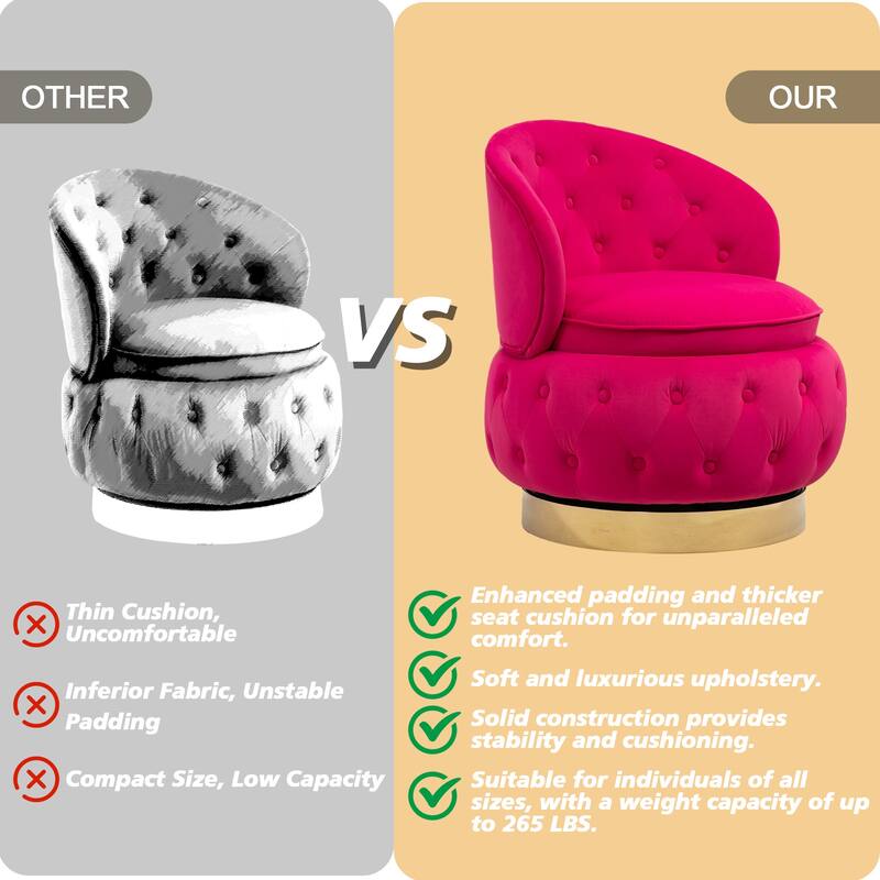 360 Degree Swivel Cuddle Barrel Accent Storage Chairs, Round Armchairs with Wide Upholstered, for Living Room