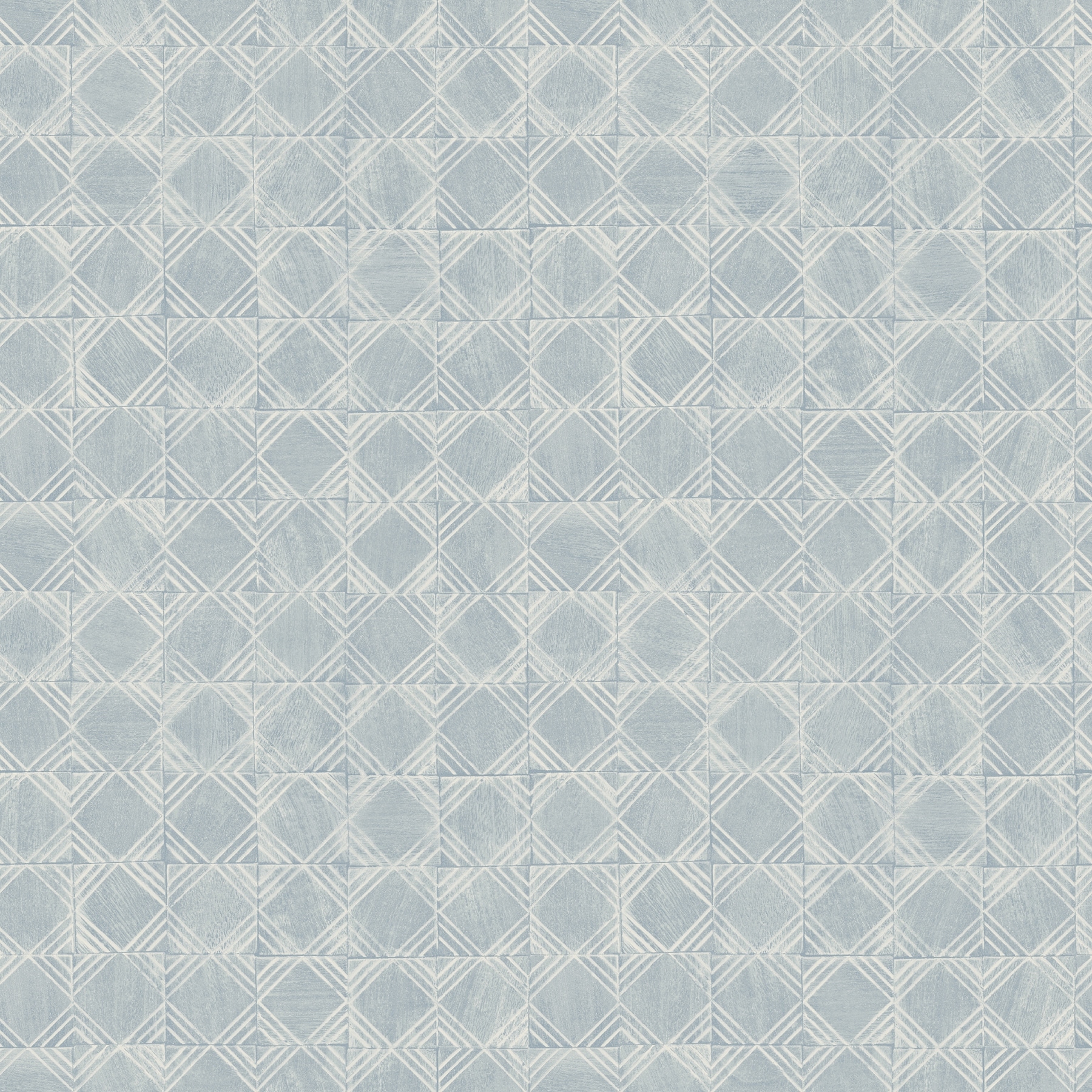 Chesapeake Button Block Blue Geometric Wallpaper
