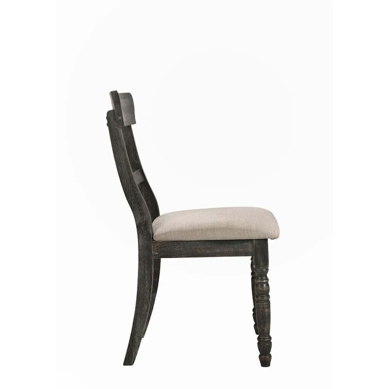 Linen Weathered Gray Finish Side Chair (Set of 2)