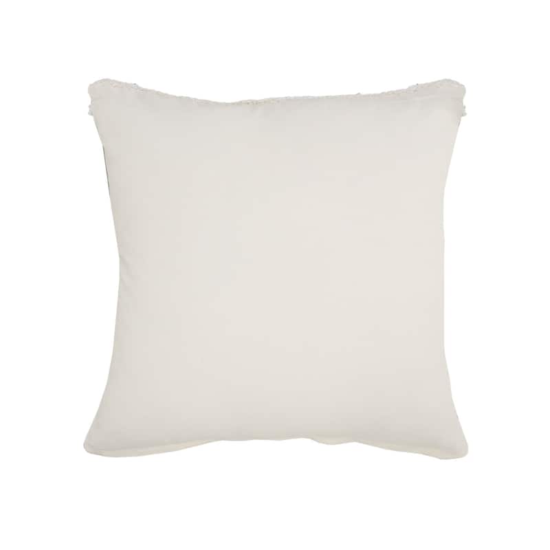 24" Gray and White Floral Medallion Square Throw Pillow