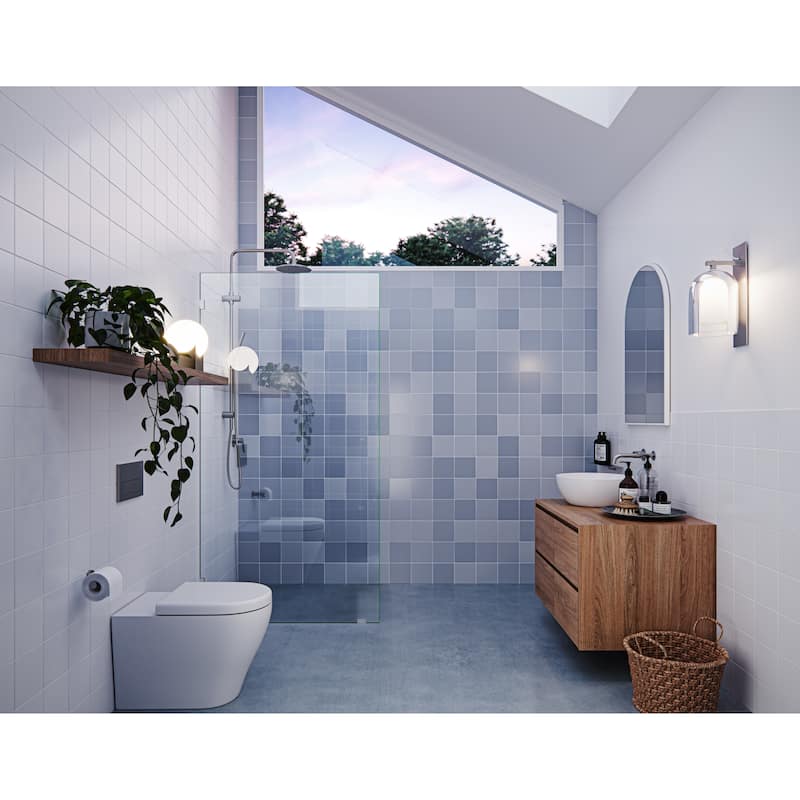 Glass Warehouse 78" x 34" Frameless Shower Door - Single Fixed Panel