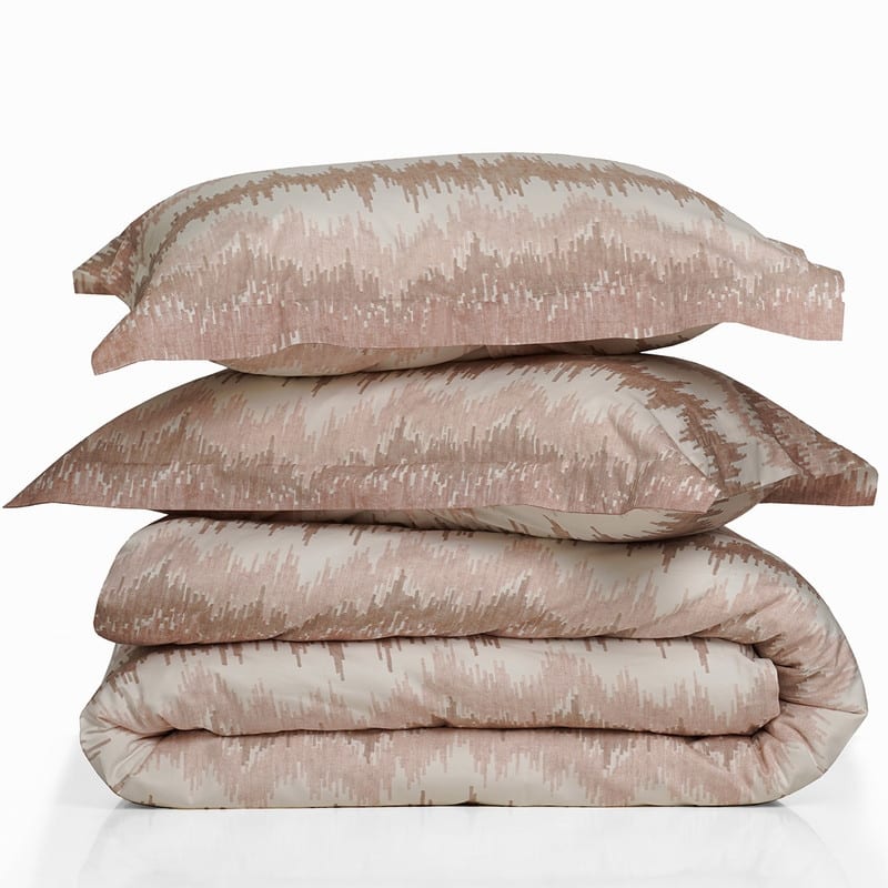 Farm to Home Harmony Cotton Duvet Cover Set Ikat Print, 3-Piece Set - King - Cal King - Canyon
