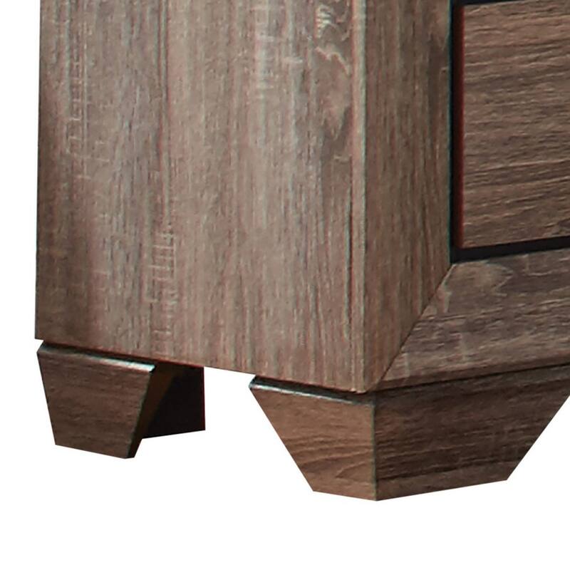 Brown 2 Drawer 23.5 in. W Nightstand with Sturdy Hardware and Ample Storage