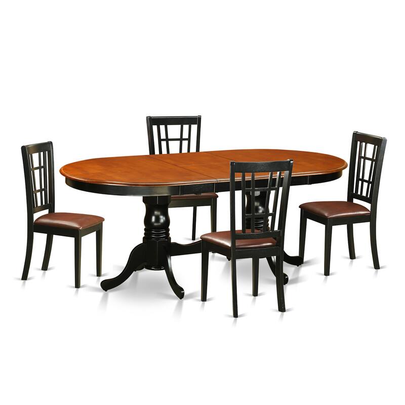 East West Furniture Dining Furniture Set Includes an Oval Table with Butterfly Leaf and Dining Chairs (Chair Seat Type Options)