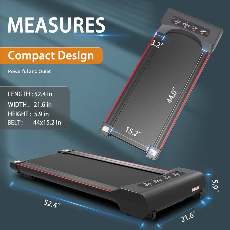 High-Capacity Under Desk Walking Treadmill with Quiet Motor for Home Office Use