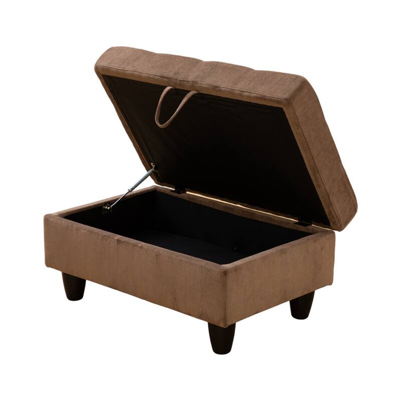 KISRAIS 34" Wide Upholstered Storage Ottoman