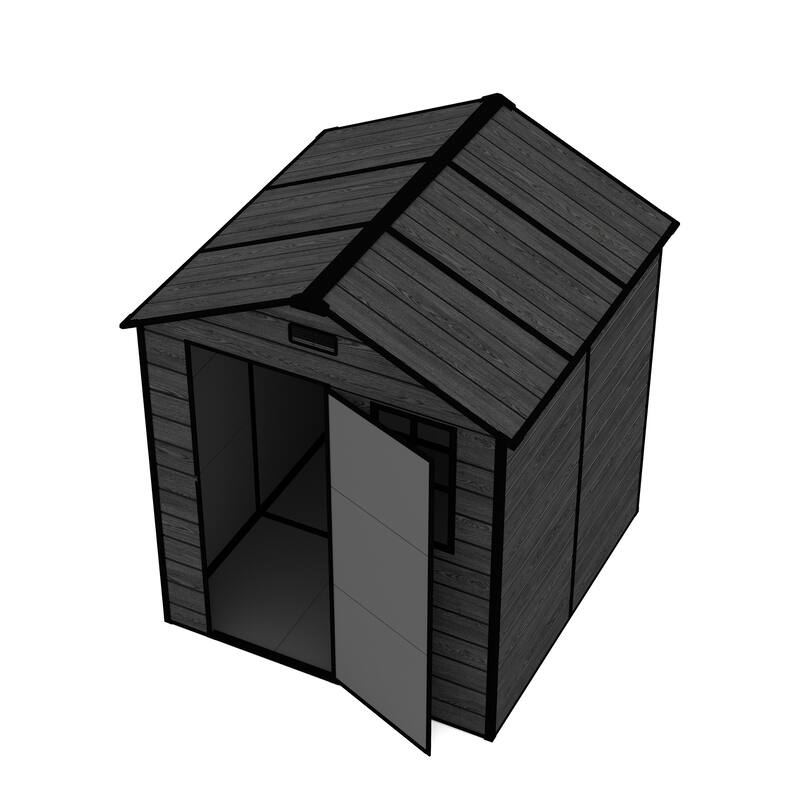 6*6ft Resin Storage Shed, High Quality Pp Material, Waterproof, Rust And Uv Proof, Large Storage Space, 12mm Thick Pp Board