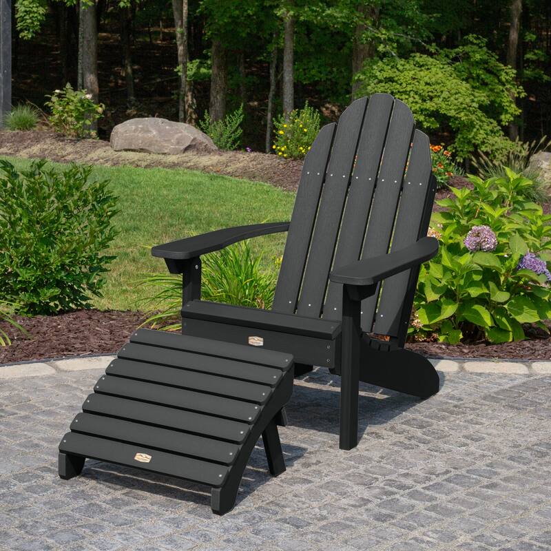 HIGHWOOOD Essential Adirondack Chair with Folding Ottoman
