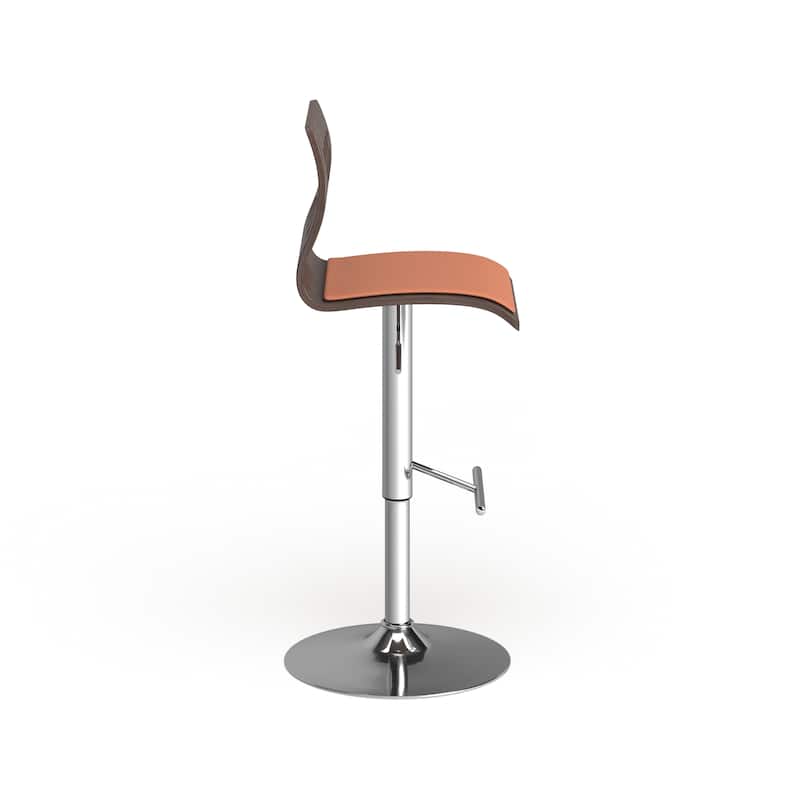 Carson Carrington Sala Mid-Century Modern Walnut Wood Adjustable Barstool - N/A