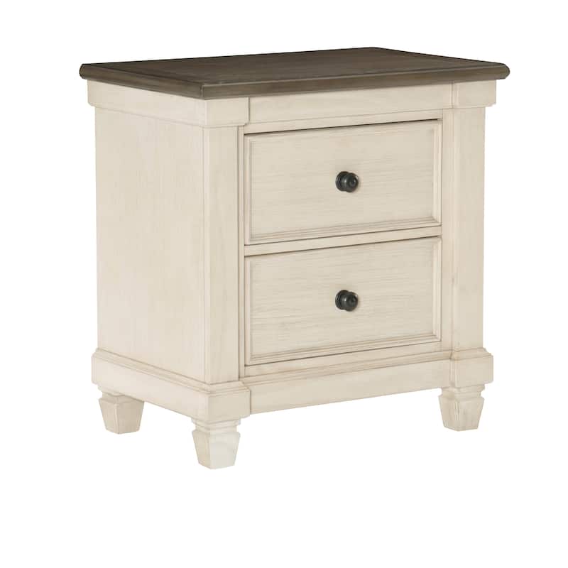 Transitional Rustic Style 1pc Nightstand of 2x Drawers