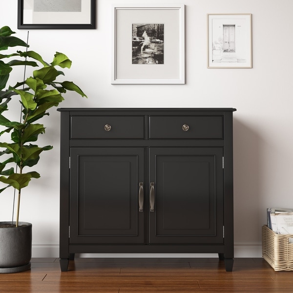 WYNDENHALL Hampshire Solid Wood Traditional Entryway Storage Cabinet - 40"w x 15"d x 36" h