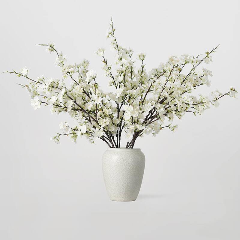 Creamy white Decorative Artificial Cherry Blossom(Pack of 1 Branch)