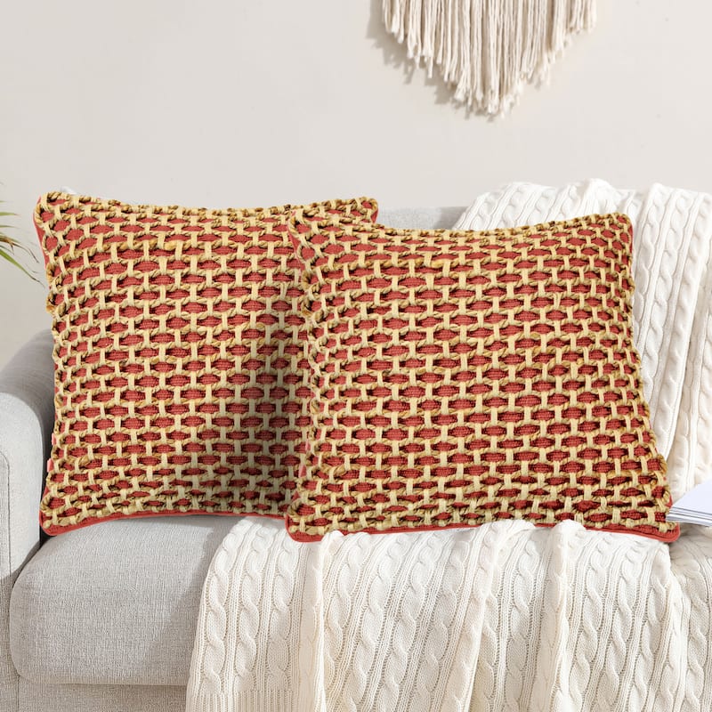 Boho Living Jada Braided Cotton/Jute Throw Pillow Covers