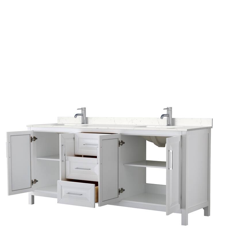 Daria 80 Inch Double Vanity, Cultured Marble Top