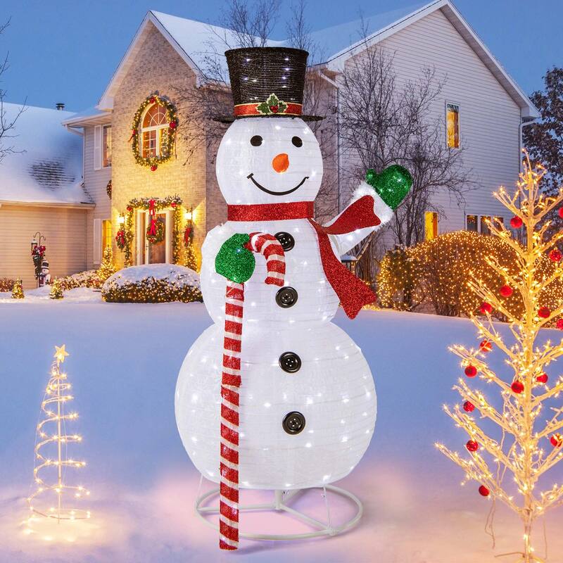 5FT Pre-lit Christmas Snowman Pop-up Xmas Holiday Decoration