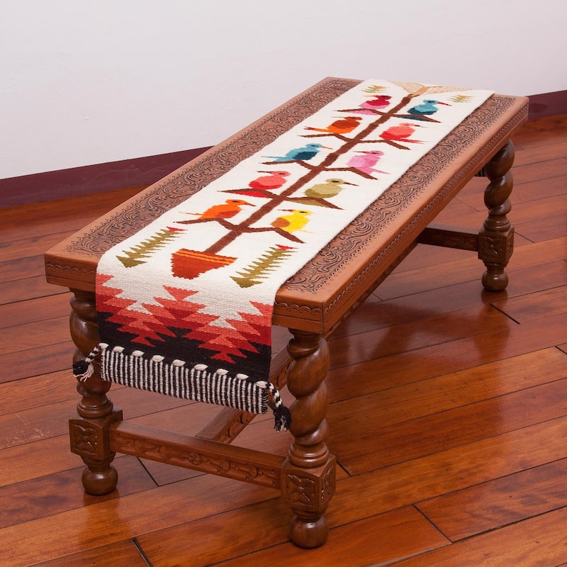 Novica Handmade Songs Of The Countryside Wool Blend Table Runner