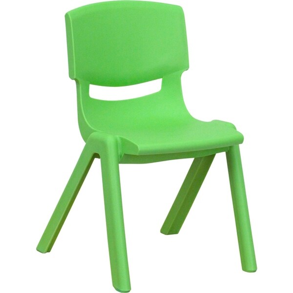 Offex Green Plastic Stackable School Chair with 12'' Seat Height