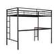 preview thumbnail 10 of 8, Metallic Black Twin over Full Metal Bunk Bed with Desk, Ladder and Quality Slats for Bedroom, 78.1''L*41.4''W*65''H, 103LBS